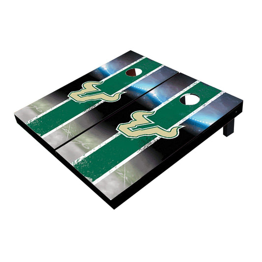 South Florida USF Bulls Field Long Stripe Matching Green All-Weather Cornhole Boards