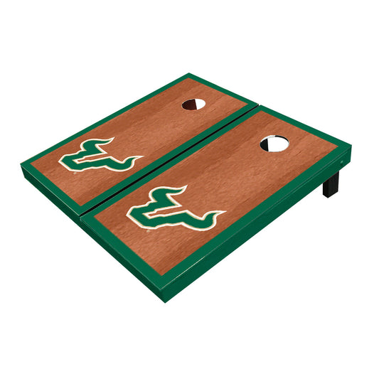 South Florida USF Bulls Green Rosewood Matching Borders Cornhole Boards