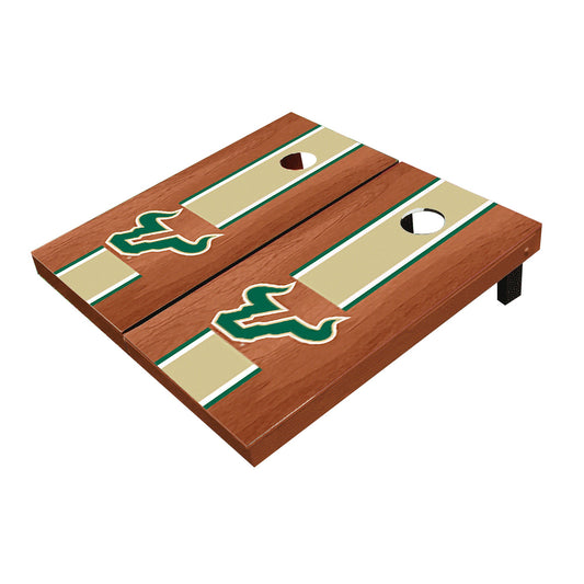 South Florida USF Bulls Gold Rosewood Matching Long Stripe Cornhole Boards