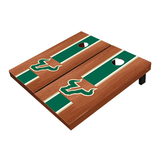 South Florida USF Bulls Green Rosewood Matching Long Stripe All-Weather Cornhole Boards