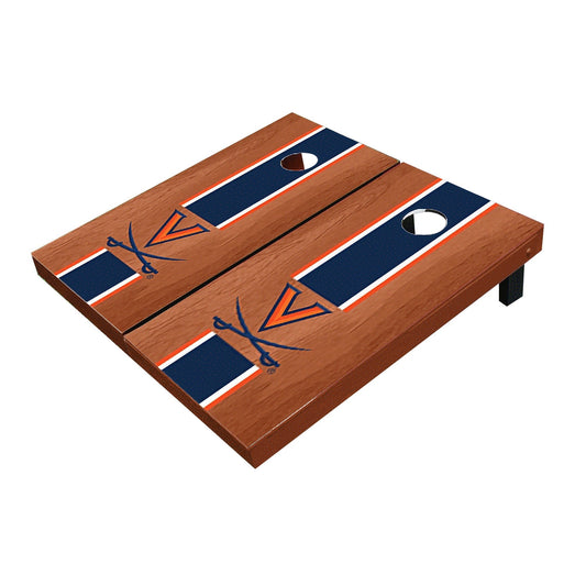 Virginia Cavaliers Navy Rosewood Matching Long Stripe All-Weather Cornhole Boards