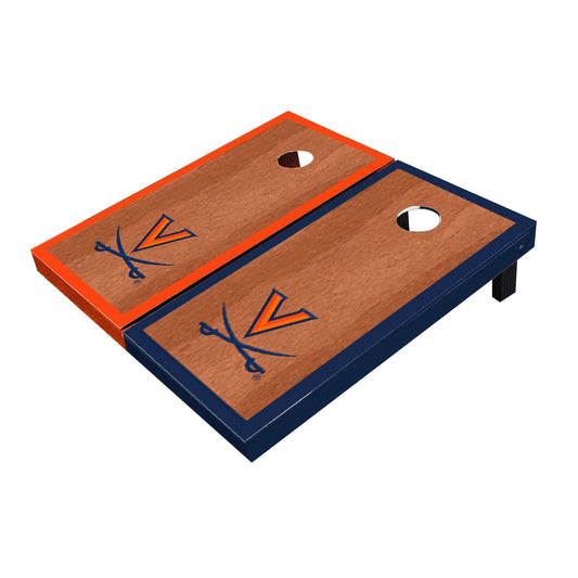Virginia Cavaliers Rosewood Alternating Border All-Weather Cornhole Boards