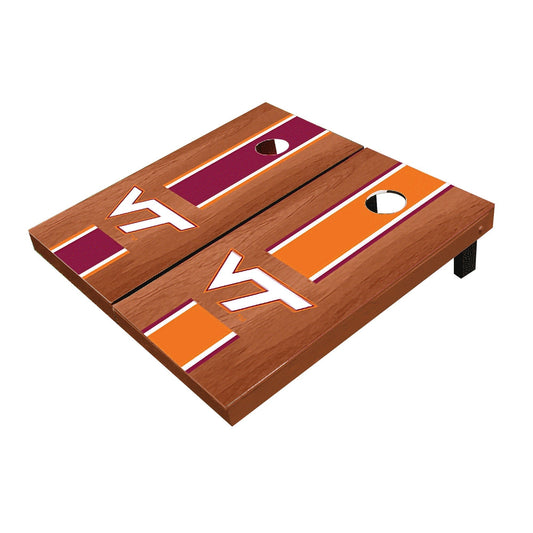 Virginia Tech Hokies Rosewood Alternating Long Stripe All-Weather Cornhole Boards