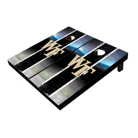 Wake Forest Demon Deacons Field Long Stripe Matching Black Cornhole Boards