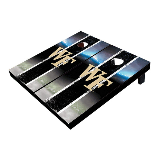 Wake Forest Demon Deacons Field Long Stripe Matching Black All-Weather Cornhole Boards