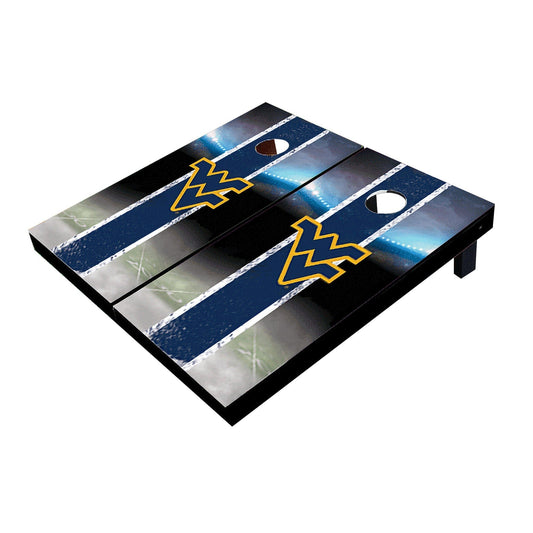 West Virginia Mountaineers Field Long Stripe Matching Navy All-Weather Cornhole Boards
