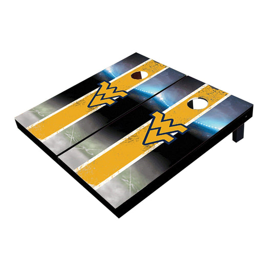 West Virginia Mountaineers Field Long Stripe Matching Gold All-Weather Cornhole Boards