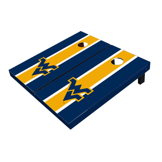 West Virginia Mountaineers Gold And Navy Matching Long Stripe All-Weather Cornhole Boards