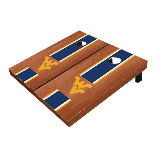 West Virginia Mountaineers Navy Rosewood Matching Long Stripe All-Weather Cornhole Boards