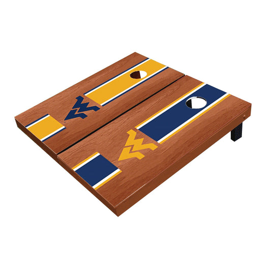 West Virginia Mountaineers Rosewood Alternating Long Stripe Cornhole Boards