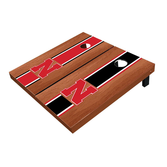 Nebraska Cornhuskers Rosewood Alternating Long Stripe All-Weather Cornhole Boards