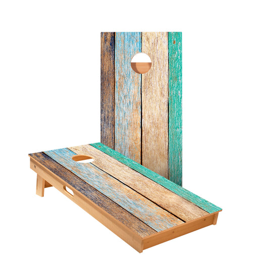 Painted Beach Wood Cornhole Boards
