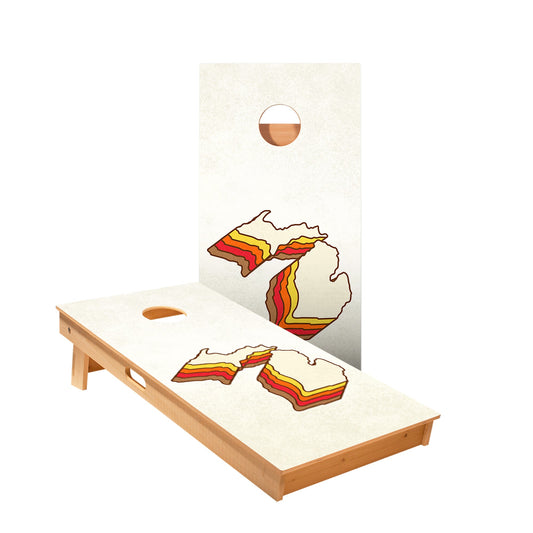 Retro Michigan Cornhole Boards