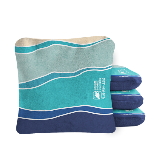 Multicolor Waves Synergy Pro Blue Cornhole Bags