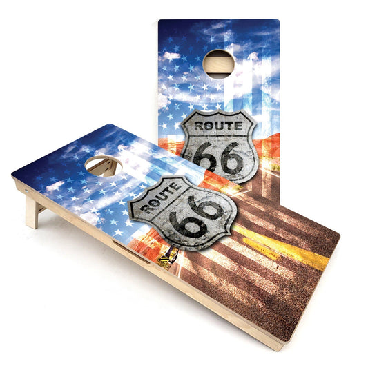 Route 66 Themed Cornhole Boards