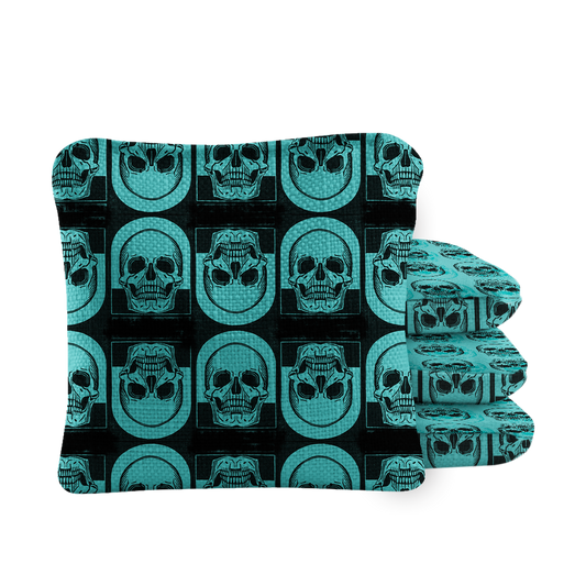 Skull Synergy Pro Teal Cornhole Bags