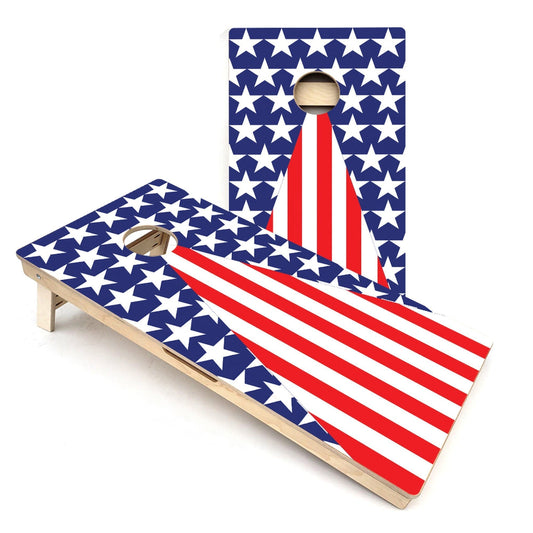 USA Stars and Stripes Triangle Cornhole Boards
