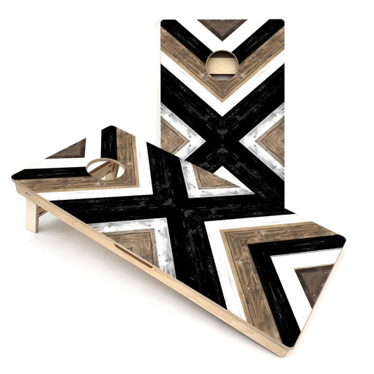 Striped X Pattern All-Weather Cornhole Boards