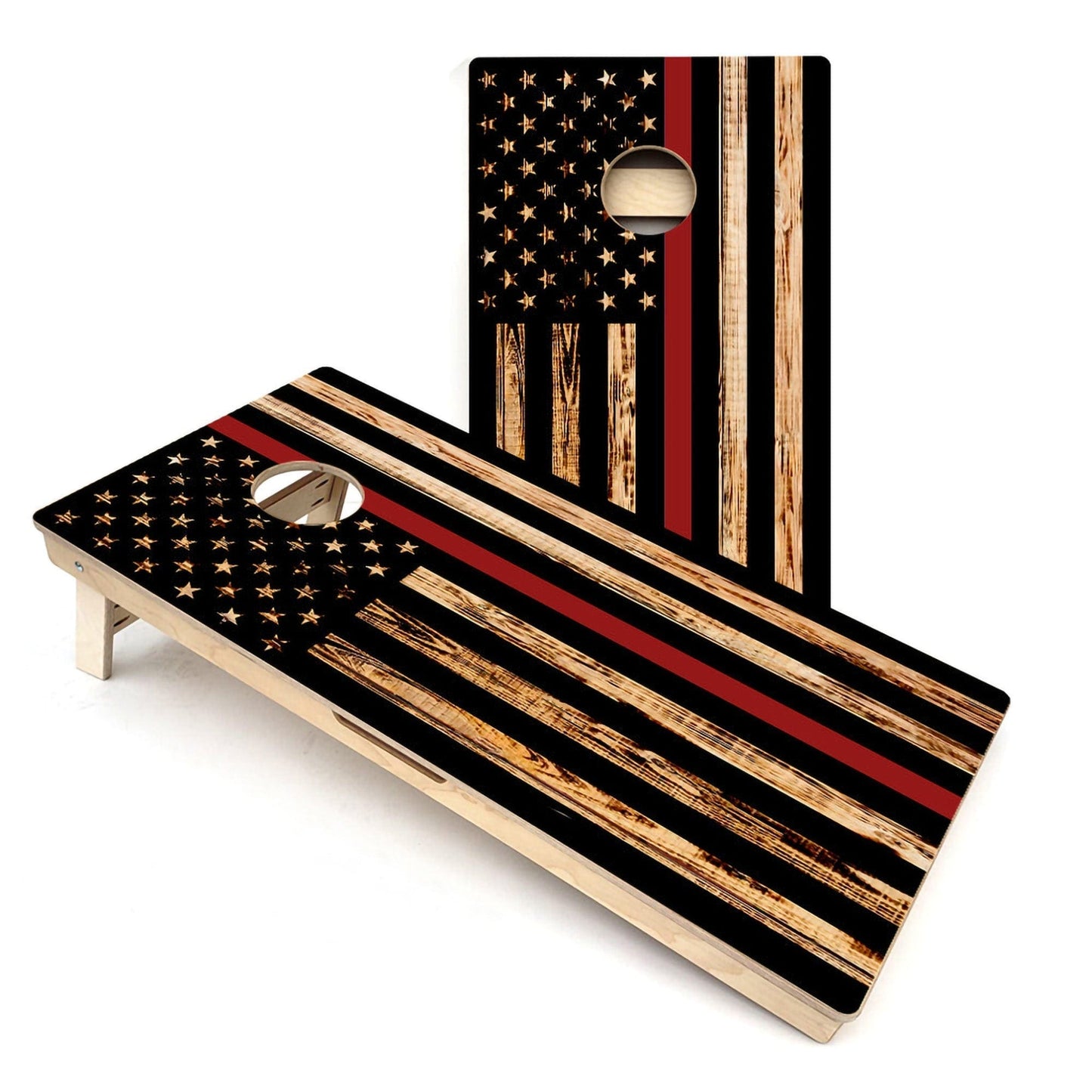 Thin Red Line American Flag Cornhole Boards