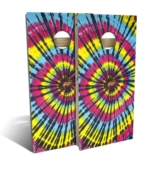 Tie Dye Reverse Swirl Cornhole Boards