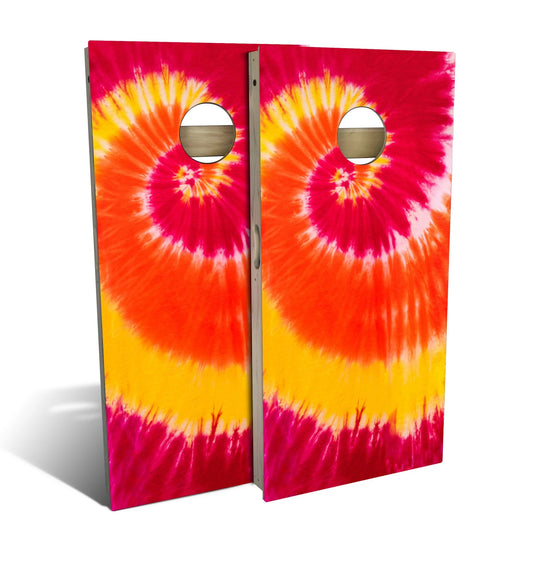 Tie Dye Warm Swirl Cornhole Boards