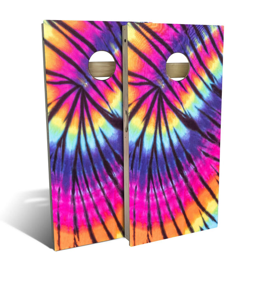 Tie Dye Zebra Swirl Cornhole Boards