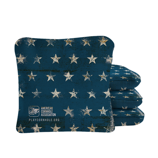 Vintage American Flag Synergy Pro Blue Cornhole Bags