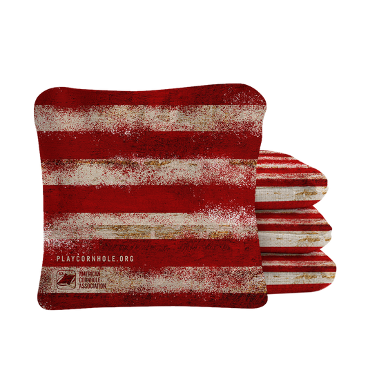 Vintage American Flag Synergy Pro Red Cornhole Bags