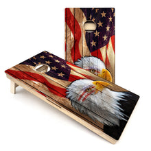 Wooden Eagle American Flag Cornhole Boards
